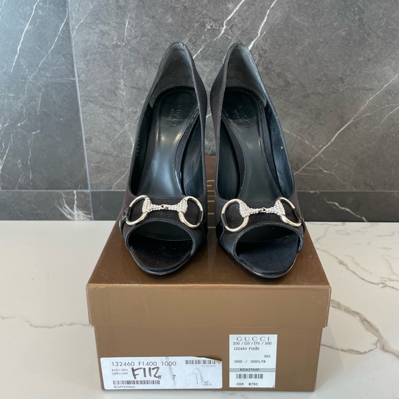 Gucci Hollywood Crystal Peep Toe Pumps - Picture 7 of 7